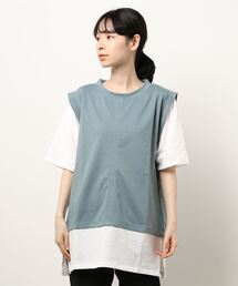Green　Parks | レイヤード風ドッキングプルオーバー＊＊(Tシャツ/カットソー)