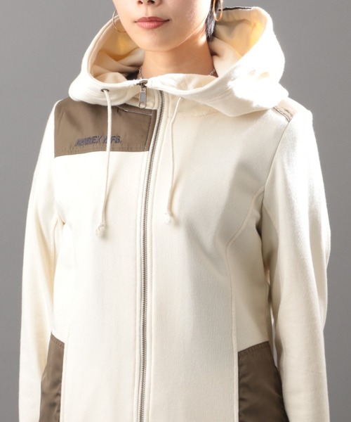 AVIREX(アヴィレックス)の「ステンシルコンビジップパーカー/ STENCIL COMBI ZIP PARKA(パーカー・レディース・ブラック/アイボリー・SMALL/MEDIUM)」の8枚目の写真