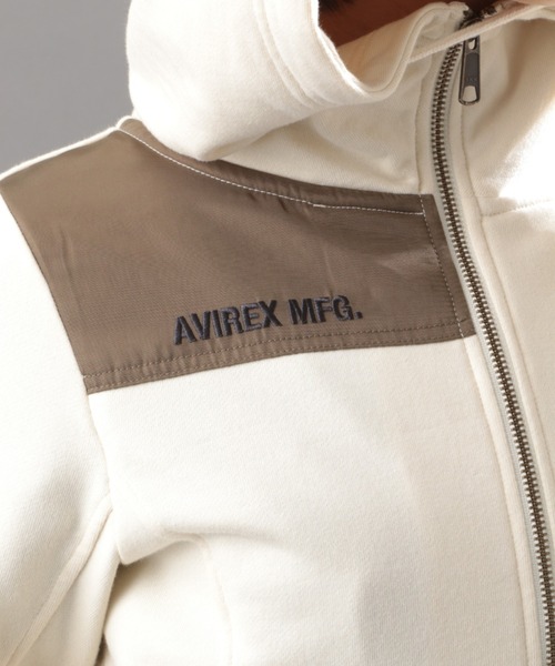 AVIREX(アヴィレックス)の「ステンシルコンビジップパーカー/ STENCIL COMBI ZIP PARKA(パーカー・レディース・ブラック/アイボリー・SMALL/MEDIUM)」の9枚目の写真