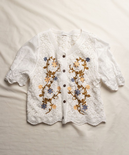 me+em select(ミームセレクト)の「【 6 pattern 】レースかぎ編み刺繍カーディガン(カーディガン/ボレロ・レディース・ホワイト系その他/ホワイト系その他2/ホワイト系その他3/ホワイト系その他4/ホワイト系その他5/ベージュ系その他2/ベージュ系その他3/ベージュ系その他4/ベージュ系その他5/ベージュ系その他/ホワイト/ベージュ・FREE)」の13枚目の写真