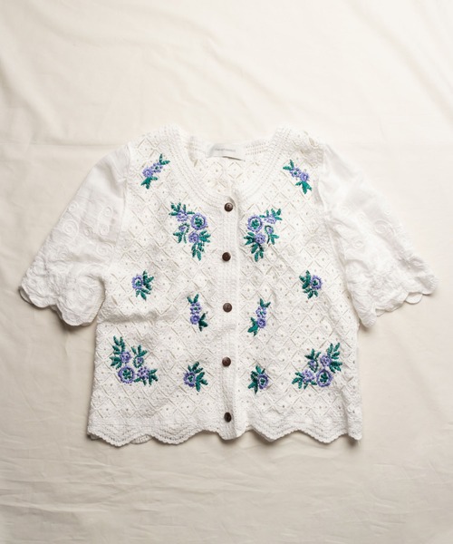 me+em select(ミームセレクト)の「【 6 pattern 】レースかぎ編み刺繍カーディガン(カーディガン/ボレロ・レディース・ホワイト系その他/ホワイト系その他2/ホワイト系その他3/ホワイト系その他4/ホワイト系その他5/ベージュ系その他2/ベージュ系その他3/ベージュ系その他4/ベージュ系その他5/ベージュ系その他/ホワイト/ベージュ・FREE)」の15枚目の写真