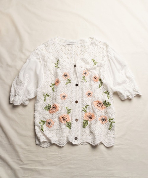 me+em select(ミームセレクト)の「【 6 pattern 】レースかぎ編み刺繍カーディガン(カーディガン/ボレロ・レディース・ホワイト系その他/ホワイト系その他2/ホワイト系その他3/ホワイト系その他4/ホワイト系その他5/ベージュ系その他2/ベージュ系その他3/ベージュ系その他4/ベージュ系その他5/ベージュ系その他/ホワイト/ベージュ・FREE)」の17枚目の写真
