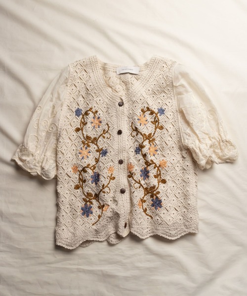 me+em select(ミームセレクト)の「【 6 pattern 】レースかぎ編み刺繍カーディガン(カーディガン/ボレロ・レディース・ホワイト系その他/ホワイト系その他2/ホワイト系その他3/ホワイト系その他4/ホワイト系その他5/ベージュ系その他2/ベージュ系その他3/ベージュ系その他4/ベージュ系その他5/ベージュ系その他/ホワイト/ベージュ・FREE)」の19枚目の写真
