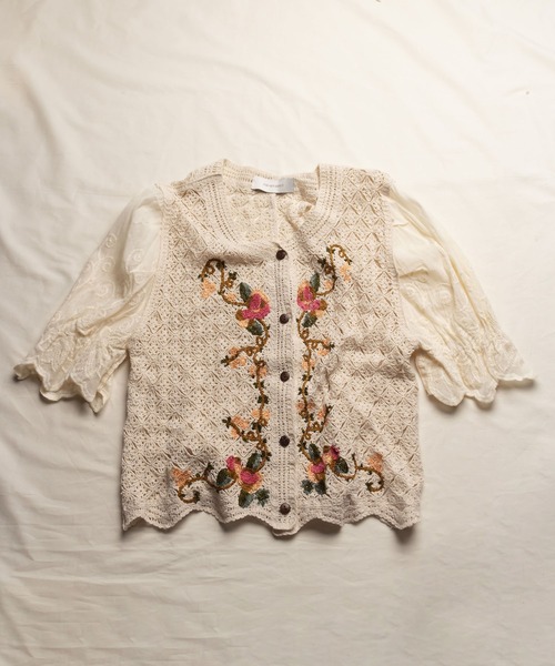 me+em select(ミームセレクト)の「【 6 pattern 】レースかぎ編み刺繍カーディガン(カーディガン/ボレロ・レディース・ホワイト系その他/ホワイト系その他2/ホワイト系その他3/ホワイト系その他4/ホワイト系その他5/ベージュ系その他2/ベージュ系その他3/ベージュ系その他4/ベージュ系その他5/ベージュ系その他/ホワイト/ベージュ・FREE)」の20枚目の写真