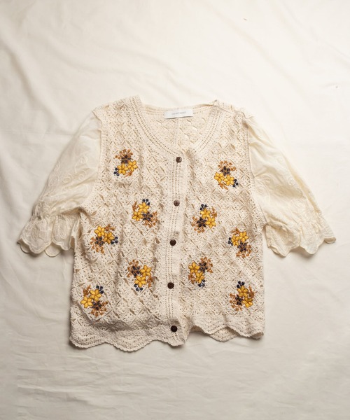 me+em select(ミームセレクト)の「【 6 pattern 】レースかぎ編み刺繍カーディガン(カーディガン/ボレロ・レディース・ホワイト系その他/ホワイト系その他2/ホワイト系その他3/ホワイト系その他4/ホワイト系その他5/ベージュ系その他2/ベージュ系その他3/ベージュ系その他4/ベージュ系その他5/ベージュ系その他/ホワイト/ベージュ・FREE)」の22枚目の写真