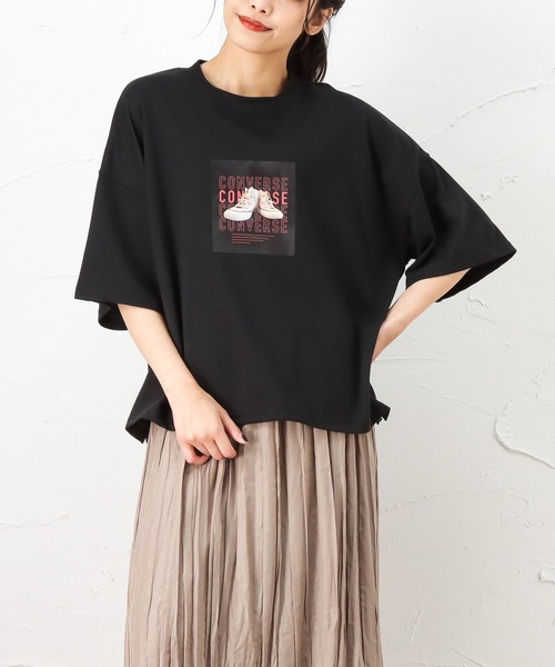 CONVERSE(コンバース)の「CONVERSE コンバース ALL STAR オールスター 転写 カラープリント 半袖Tシャツ(Tシャツ/カットソー・レディース・ブラック/ネイビー/ホワイト・L/M)」の3枚目の写真