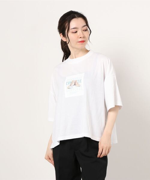 CONVERSE(コンバース)の「CONVERSE コンバース ALL STAR オールスター 転写 カラープリント 半袖Tシャツ(Tシャツ/カットソー・レディース・ブラック/ネイビー/ホワイト・L/M)」の17枚目の写真