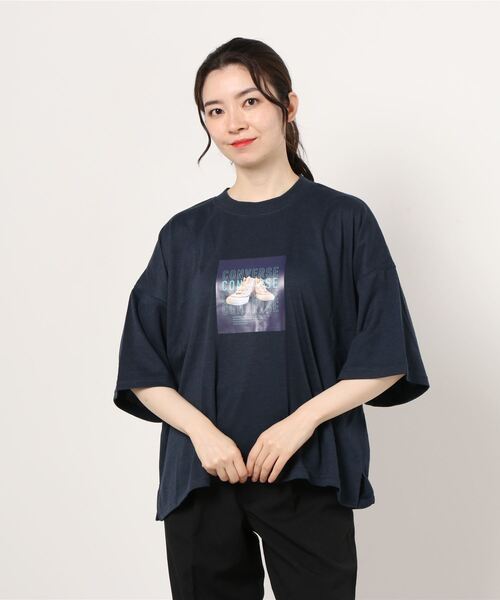 CONVERSE(コンバース)の「CONVERSE コンバース ALL STAR オールスター 転写 カラープリント 半袖Tシャツ(Tシャツ/カットソー・レディース・ブラック/ネイビー/ホワイト・L/M)」の19枚目の写真