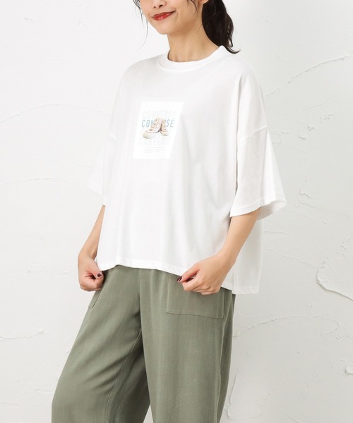 CONVERSE(コンバース)の「CONVERSE コンバース ALL STAR オールスター 転写 カラープリント 半袖Tシャツ(Tシャツ/カットソー・レディース・ブラック/ネイビー/ホワイト・L/M)」の4枚目の写真