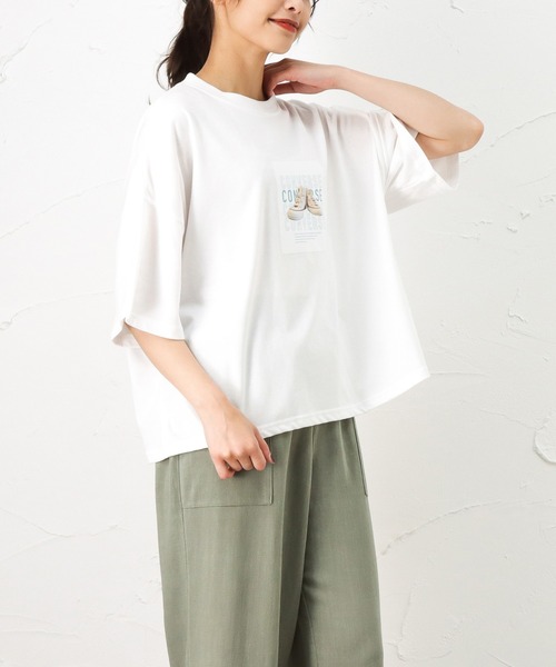CONVERSE(コンバース)の「CONVERSE コンバース ALL STAR オールスター 転写 カラープリント 半袖Tシャツ(Tシャツ/カットソー・レディース・ブラック/ネイビー/ホワイト・L/M)」の5枚目の写真