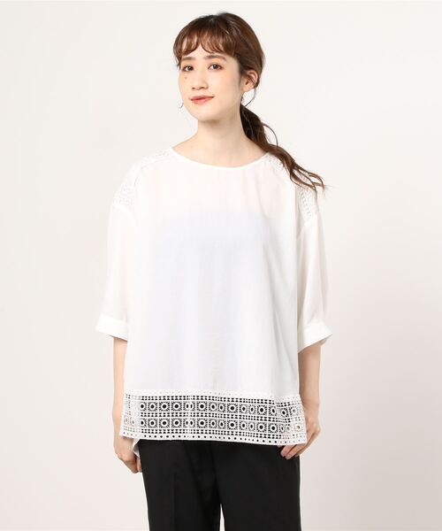 レース切り替えブラウス レース切り替えブラウス