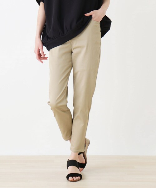 SHOO・LA・RUE（シューラルー）の「◆【SS-4L/3Dスキャン】裏ひんやりサテンスキニーパンツ（その他パンツ・レディース・アイボリー/ブラック/ベージュ/ピンク系・01/02/03/04/05/06/10）」の3枚目の写真