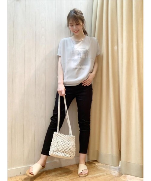 SHOO・LA・RUE（シューラルー）の「◆【SS-4L/3Dスキャン】裏ひんやりサテンスキニーパンツ（その他パンツ・レディース・アイボリー/ブラック/ベージュ/ピンク系・01/02/03/04/05/06/10）」の15枚目の写真