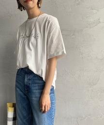 [MAISON DE L'ALLURE/メゾンドゥラリュール] 発砲箔ロゴプリントTシャツ