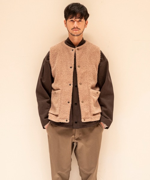 Jackman（ジャックマン）の「Boa Vest（ベスト・メンズ・ブラック/ベージュ/アイボリー・SMALL/MEDIUM/LARGE）」の3枚目の写真