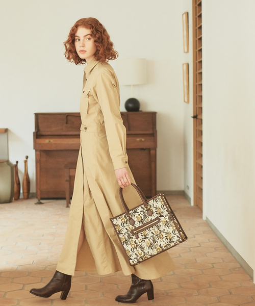 LOWELL things（ロウェル　シングス）の「★【WEB限定】ファブリックスクエアトート（トートバッグ・レディース・ブラック/イエロー/アイボリー・フリー）」の8枚目の写真