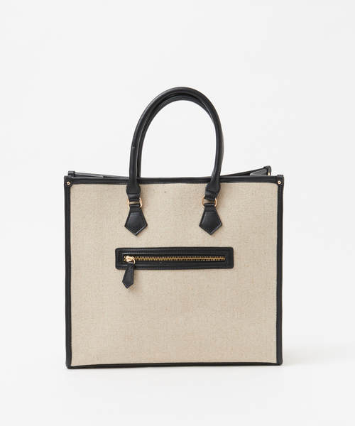 LOWELL things（ロウェル　シングス）の「★【WEB限定】ファブリックスクエアトート（トートバッグ・レディース・ブラック/イエロー/アイボリー・フリー）」の9枚目の写真