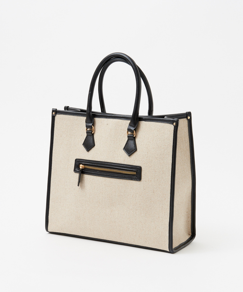 LOWELL things（ロウェル　シングス）の「★【WEB限定】ファブリックスクエアトート（トートバッグ・レディース・ブラック/イエロー/アイボリー・フリー）」の10枚目の写真