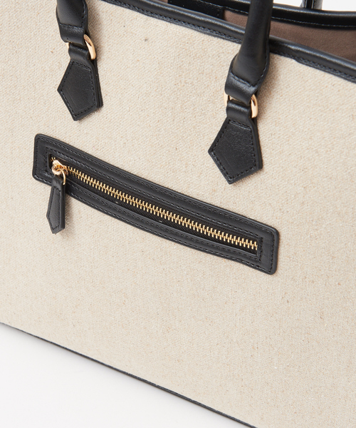 LOWELL things（ロウェル　シングス）の「★【WEB限定】ファブリックスクエアトート（トートバッグ・レディース・ブラック/イエロー/アイボリー・フリー）」の14枚目の写真