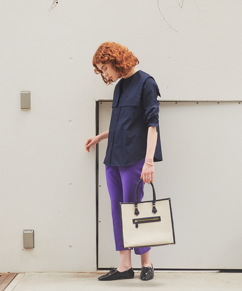 LOWELL things（ロウェル　シングス）の「★【WEB限定】ファブリックスクエアトート（トートバッグ・レディース・ブラック/イエロー/アイボリー・フリー）」の22枚目の写真