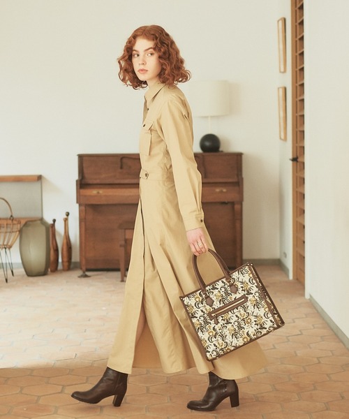 LOWELL things（ロウェル　シングス）の「★【WEB限定】ファブリックスクエアトート（トートバッグ・レディース・ブラック/イエロー/アイボリー・フリー）」の3枚目の写真