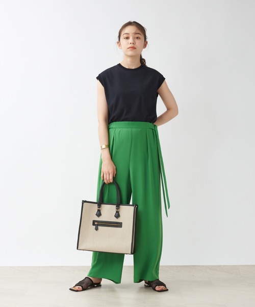 LOWELL things（ロウェル　シングス）の「★【WEB限定】ファブリックスクエアトート（トートバッグ・レディース・ブラック/イエロー/アイボリー・フリー）」の7枚目の写真