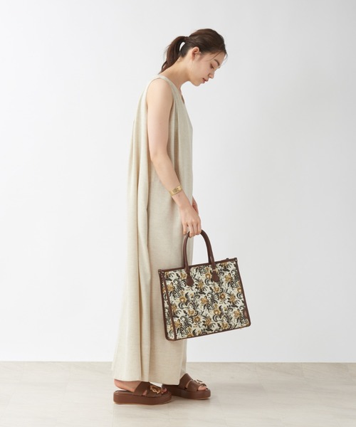 LOWELL things（ロウェル　シングス）の「★【WEB限定】ファブリックスクエアトート（トートバッグ・レディース・ブラック/イエロー/アイボリー・フリー）」の4枚目の写真