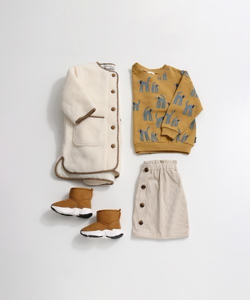 MAKE YOUR DAY（メイクユアデイ）の「ダルメシアン総柄裏毛トレーナー■80～140cm（スウェット・キッズ・グレー/アイボリー/キャメル・90/100/110/120/80/130/140）」の7枚目の写真