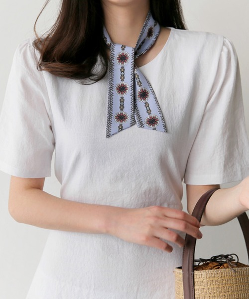 Lea sienna(リーシェンナ)の「リネンのシンプルAラインワンピース(ワンピース・レディース・ホワイト/ピンク/ブルー・S/XL/M/L)」の20枚目の写真