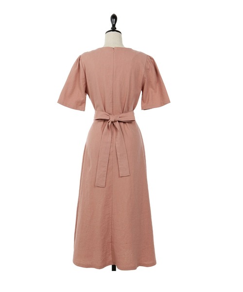 Lea sienna(リーシェンナ)の「リネンのシンプルAラインワンピース(ワンピース・レディース・ホワイト/ピンク/ブルー・S/XL/M/L)」の22枚目の写真