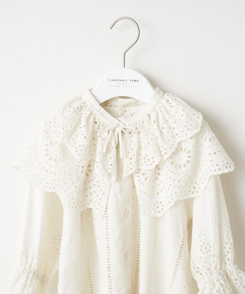 CIAOPANIC TYPY(チャオパニックティピー)の「【KIDS】【india】付け襟ボリュームレースブラウス(シャツ/ブラウス・キッズ・ホワイト/ブラック・SMALL/MEDIUM/LARGE/X-LARGE/XX-LARGE)」の5枚目の写真