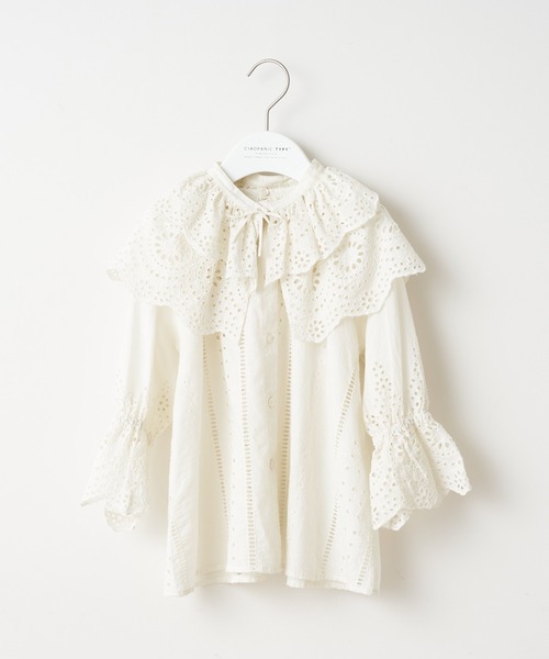 CIAOPANIC TYPY(チャオパニックティピー)の「【KIDS】【india】付け襟ボリュームレースブラウス(シャツ/ブラウス・キッズ・ホワイト/ブラック・SMALL/MEDIUM/LARGE/X-LARGE/XX-LARGE)」の15枚目の写真