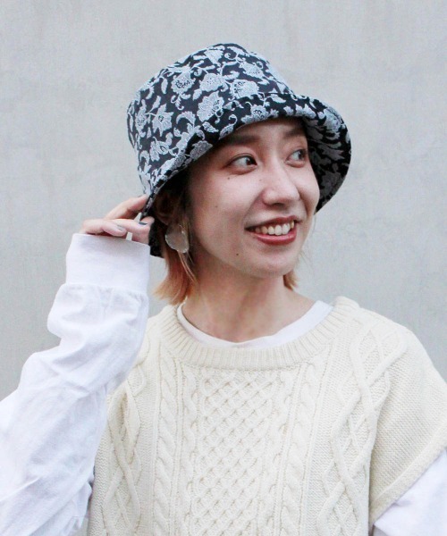 OVERRIDE(オーバーライド)の「OVERRIDE JACQUARD BUCKET TULIP(ハット・レディース・ネイビー/レッド系/ブラック・M/57.5cm)」の21枚目の写真