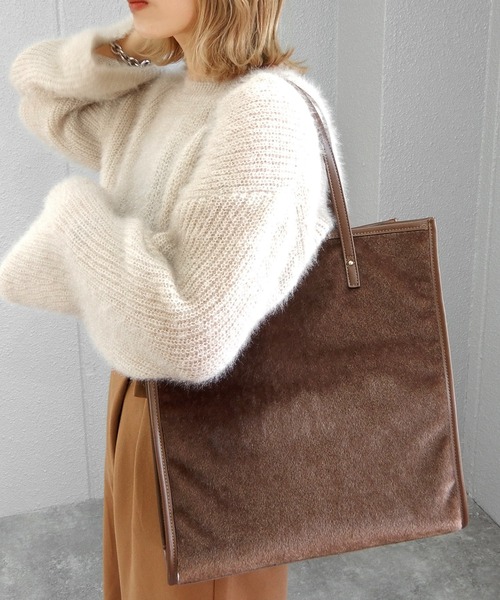 minia（ミニア）の「素材遊びがかわいいパイピングビッグトートバッグ　◆（トートバッグ・レディース・ブラウン/アニマル/モカ・FREE）」の18枚目の写真