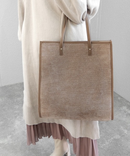 minia（ミニア）の「素材遊びがかわいいパイピングビッグトートバッグ　◆（トートバッグ・レディース・ブラウン/アニマル/モカ・FREE）」の20枚目の写真