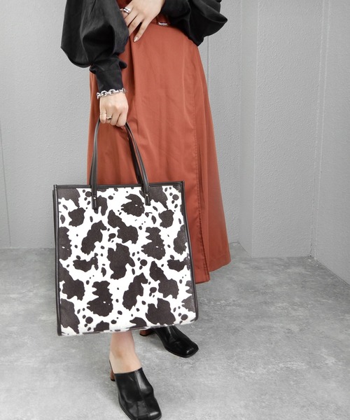 minia（ミニア）の「素材遊びがかわいいパイピングビッグトートバッグ　◆（トートバッグ・レディース・ブラウン/アニマル/モカ・FREE）」の16枚目の写真