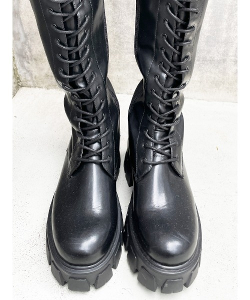 ENVYM（アンビー）の「ＬＡＣＥ ＵＰロングブーツ（ブーツ・レディース・ブラック・22.5cm/23.5cm/24.5cm）」の8枚目の写真