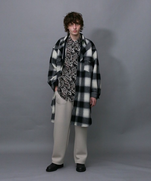 Iroquois（イロコイ）の「MULE FLANNEL CHECK CO（ステンカラーコート・メンズ・ブラウン系その他/ブラック系その他・2/1/3）」の4枚目の写真