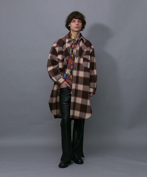 Iroquois（イロコイ）の「MULE FLANNEL CHECK CO（ステンカラーコート・メンズ・ブラウン系その他/ブラック系その他・2/1/3）」の12枚目の写真