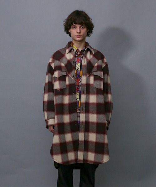 Iroquois（イロコイ）の「MULE FLANNEL CHECK CO（ステンカラーコート・メンズ・ブラウン系その他/ブラック系その他・2/1/3）」の8枚目の写真