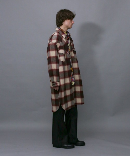 Iroquois（イロコイ）の「MULE FLANNEL CHECK CO（ステンカラーコート・メンズ・ブラウン系その他/ブラック系その他・2/1/3）」の14枚目の写真