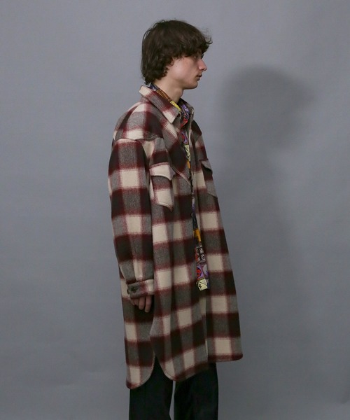 Iroquois（イロコイ）の「MULE FLANNEL CHECK CO（ステンカラーコート・メンズ・ブラウン系その他/ブラック系その他・2/1/3）」の10枚目の写真