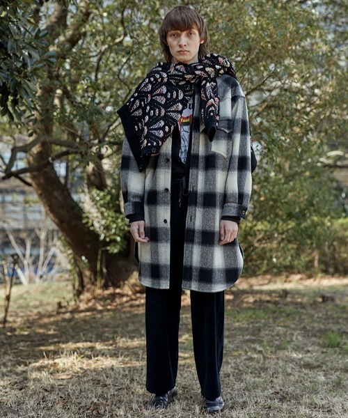 Iroquois（イロコイ）の「MULE FLANNEL CHECK CO（ステンカラーコート・メンズ・ブラウン系その他/ブラック系その他・2/1/3）」の22枚目の写真