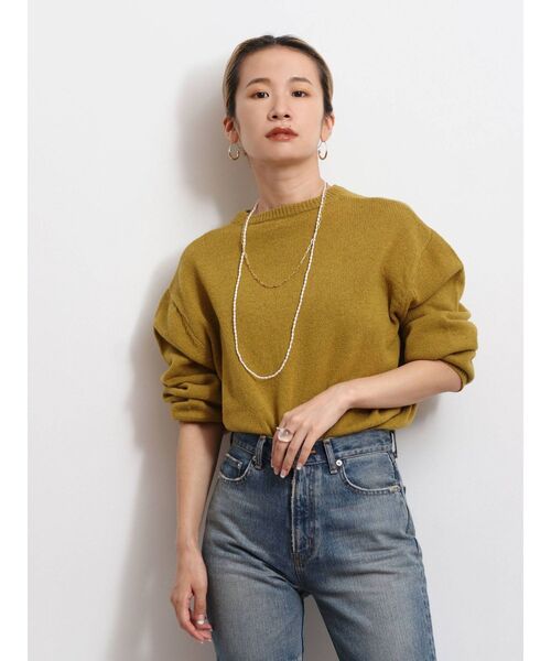 Ungrid(アングリッド)の「ラムウールクルーネックニット(ニット/セーター・レディース・ライトグレー/グリーン系その他/ブルー/パープル・FREE)」の1枚目の写真