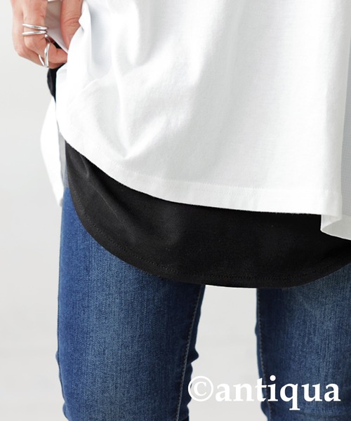 antiqua（アンティカ）の「レイヤードキャミソール（キャミソール・レディース・オフホワイト/ブラック・FREE）」の12枚目の写真