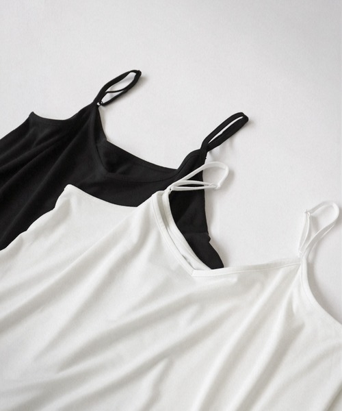 antiqua（アンティカ）の「レイヤードキャミソール（キャミソール・レディース・オフホワイト/ブラック・FREE）」の21枚目の写真