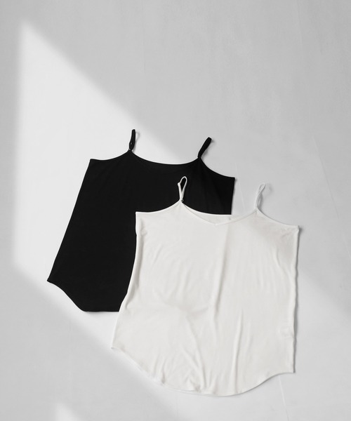 antiqua（アンティカ）の「レイヤードキャミソール（キャミソール・レディース・オフホワイト/ブラック・FREE）」の22枚目の写真