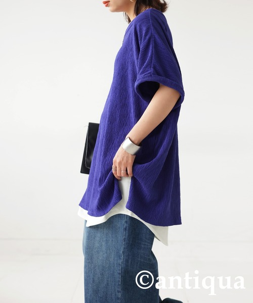 antiqua（アンティカ）の「レイヤードキャミソール（キャミソール・レディース・オフホワイト/ブラック・FREE）」の11枚目の写真