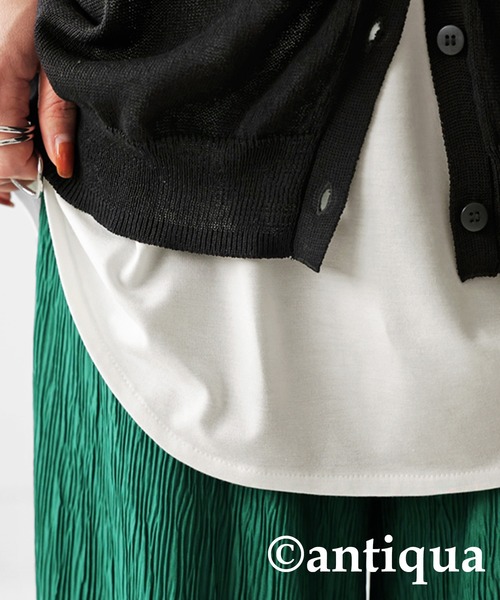 antiqua（アンティカ）の「レイヤードキャミソール（キャミソール・レディース・オフホワイト/ブラック・FREE）」の9枚目の写真