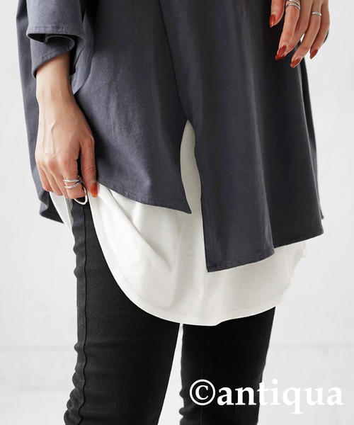 antiqua（アンティカ）の「レイヤードキャミソール（キャミソール・レディース・オフホワイト/ブラック・FREE）」の3枚目の写真